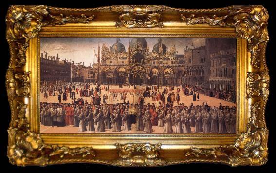 framed  Gentile Bellini Procession in St Mark